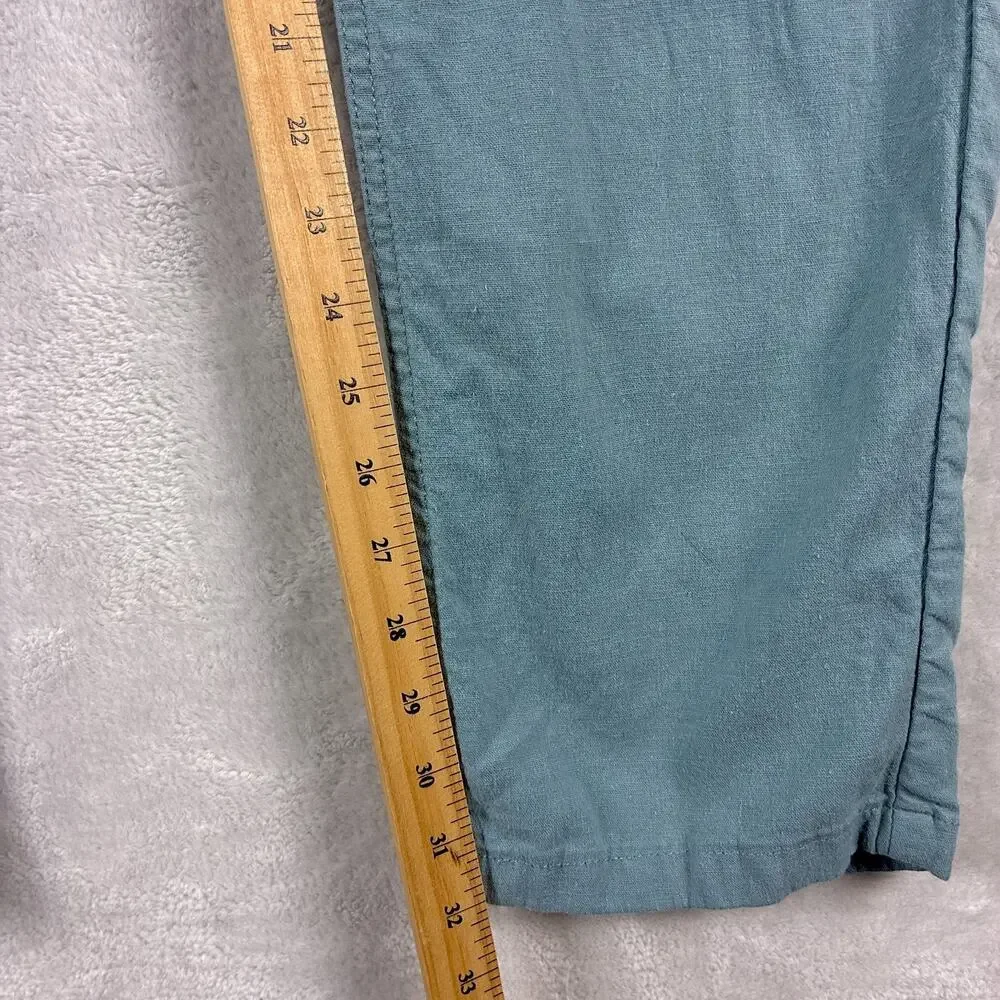 Mugsy Pants Mens 38x32 Blue Coves Linen Rayon Preppy Classic Luxury Beach Summer